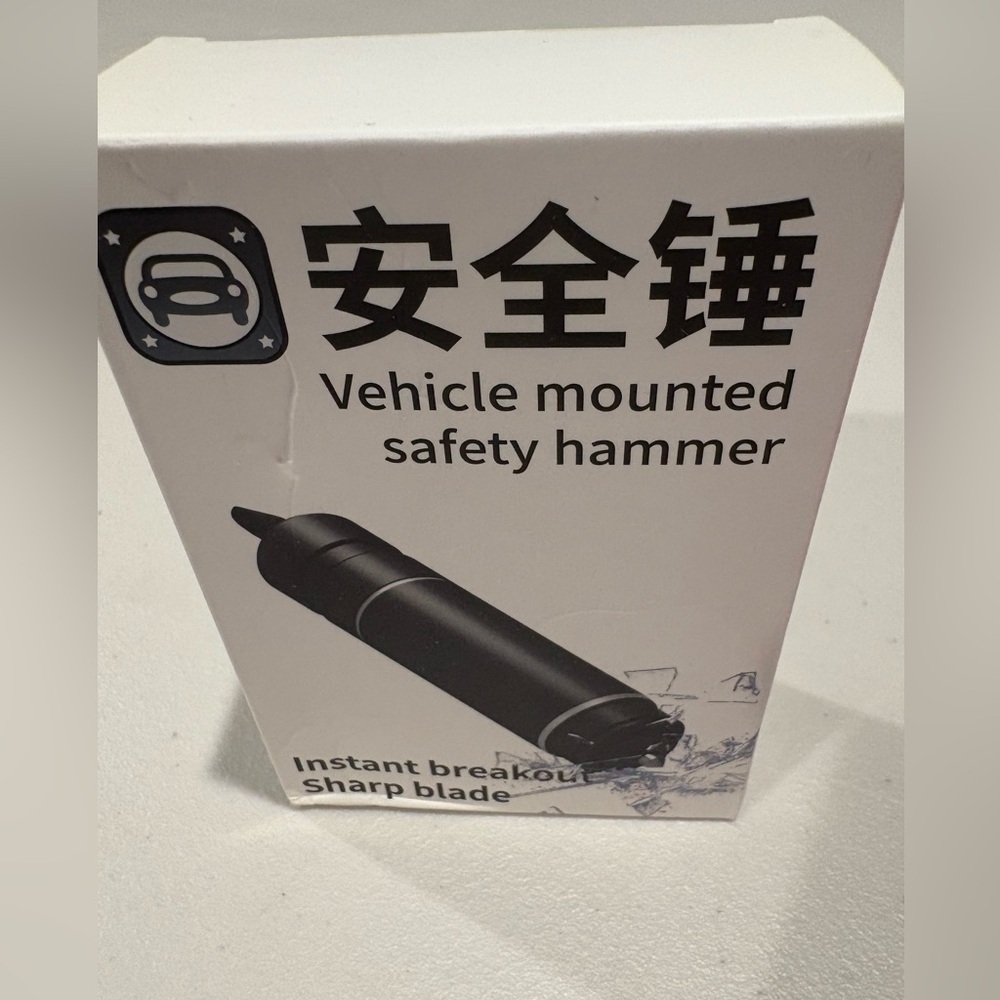 Vehicle Mounted Safety Hammer, car window glass breaker and safety belt cutter